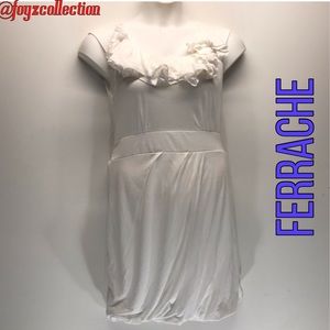 FOR BUNDLES ONLY LIKE NEW 
White ruffles top dress za-13